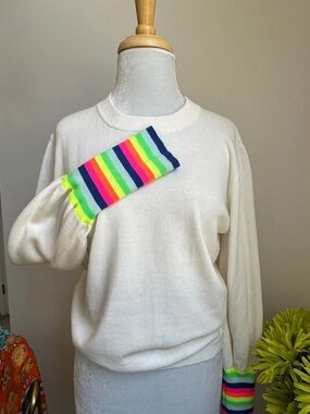 WISPR -  Silk & Cotton Blend Neon stripe top🌈